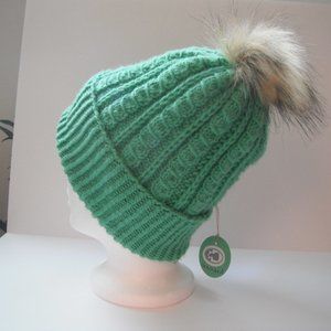 Hand Knitted Hat Toque Adult One Size Acrylic Color Jade - 007 Hand knit by me